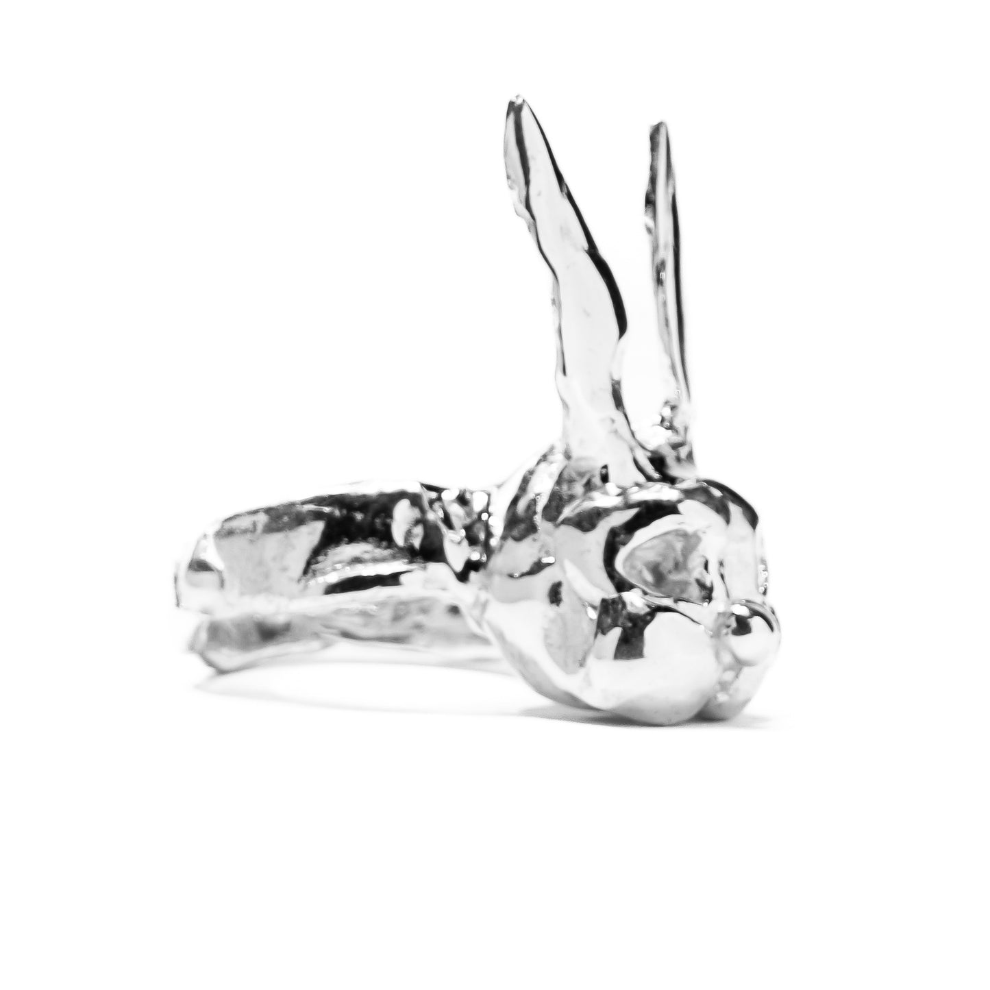 Donnie Darko Silver Skull Bunny Head Statement Ring - Handmade Frank the Bunny Inspired - Perfect Easter Gift- Medium size