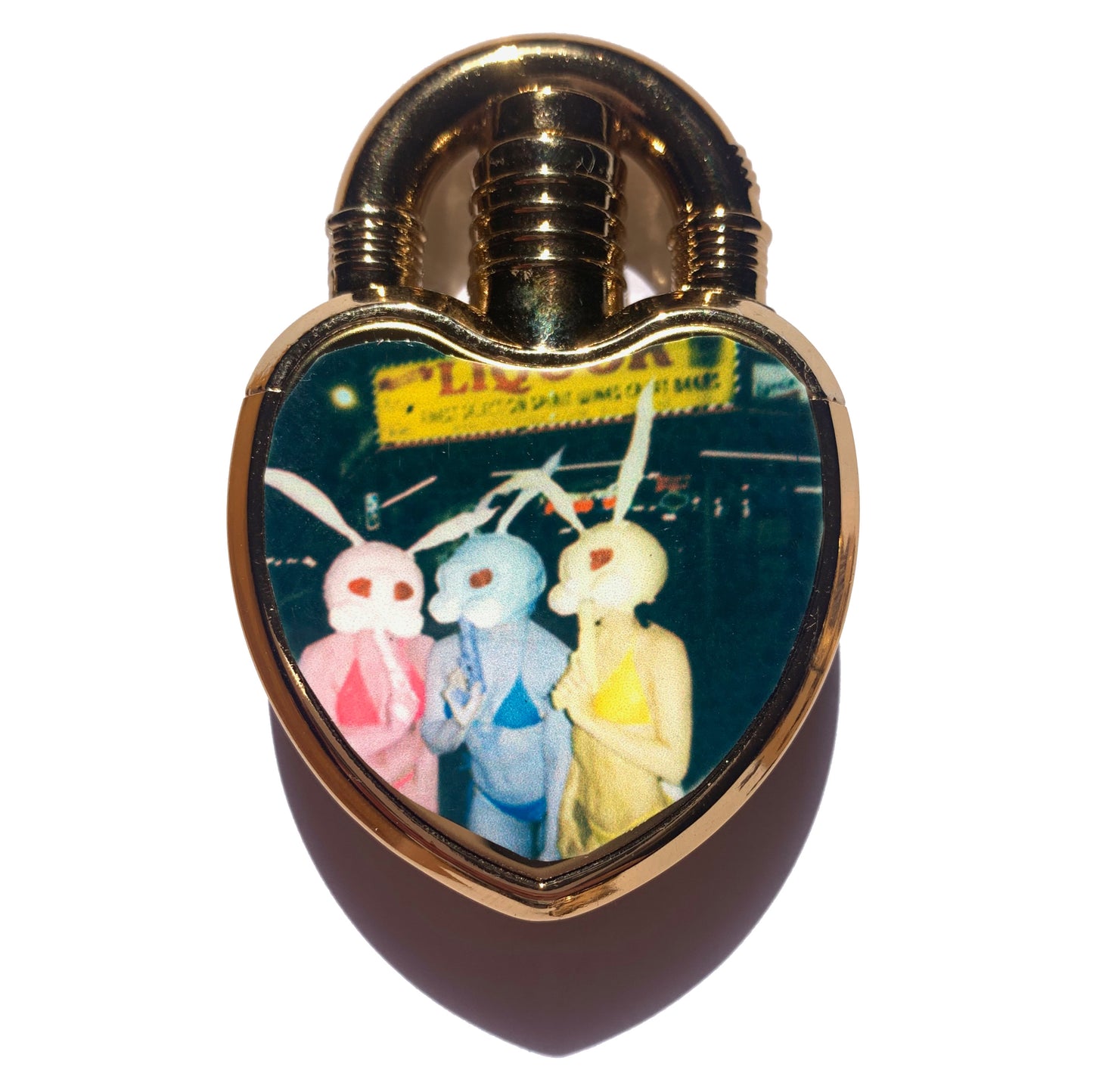 The Circus Liquor Robbery Bunny Girls Gold Heart Lighter
