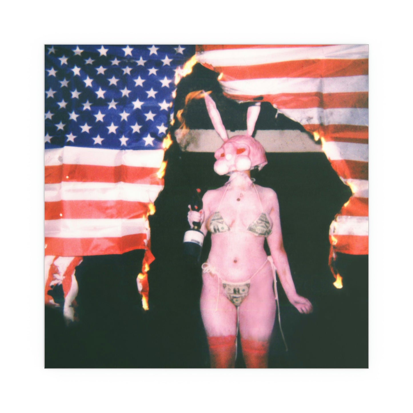 Burn America Bunny girl poster